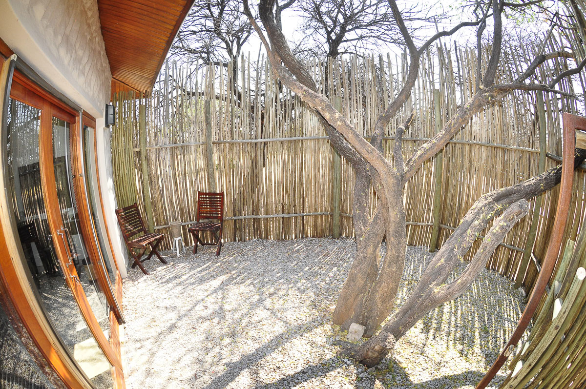 Namutoni bush chalet courtyard