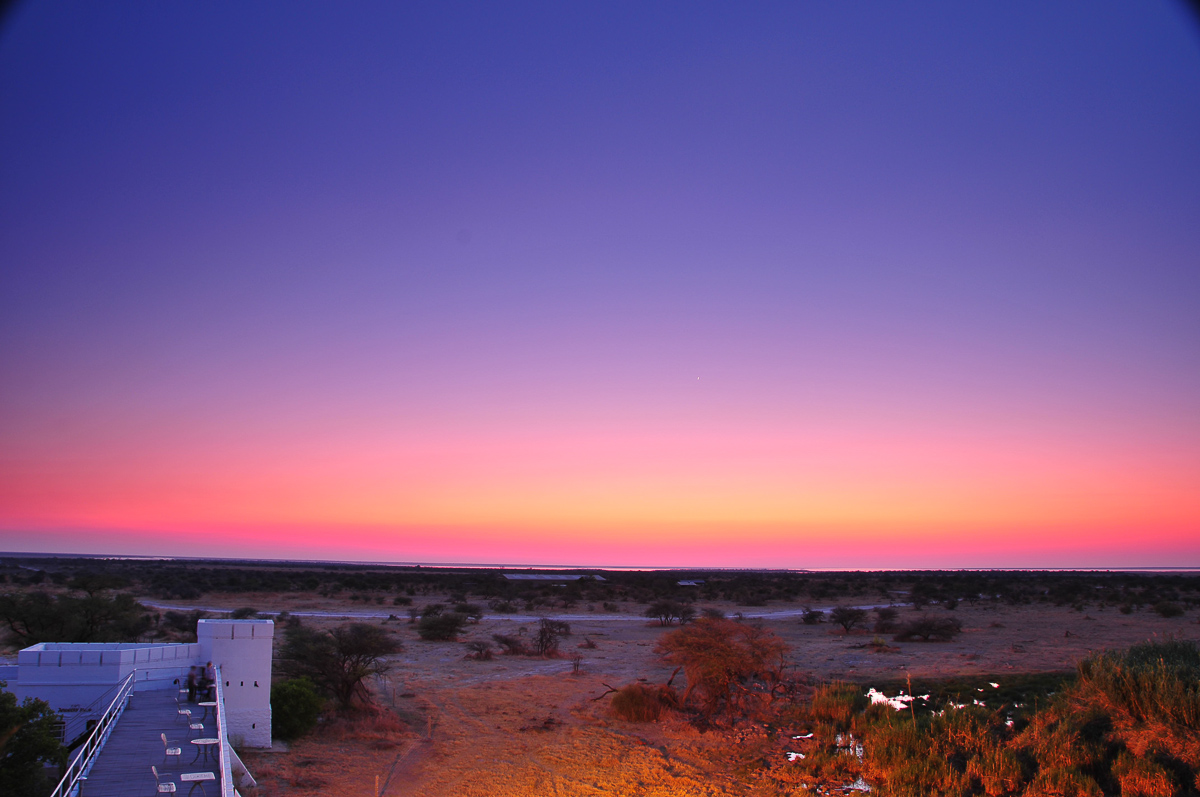 Namutoni sunset over the waterhole