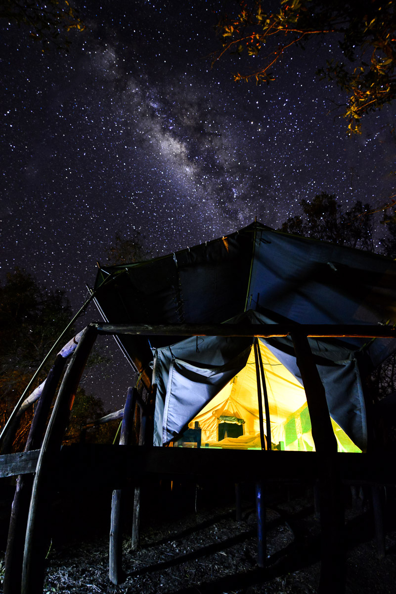 Stars over our Safari tent at Ndzhaka camp