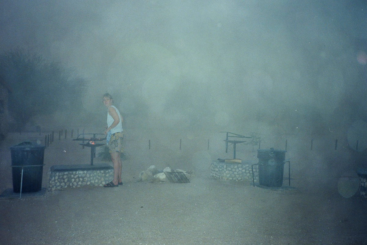Nossob dust storm  while braaing