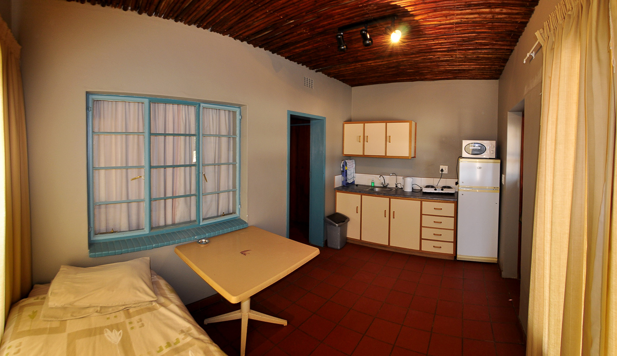 kitchen in our chalet at Nossob camp