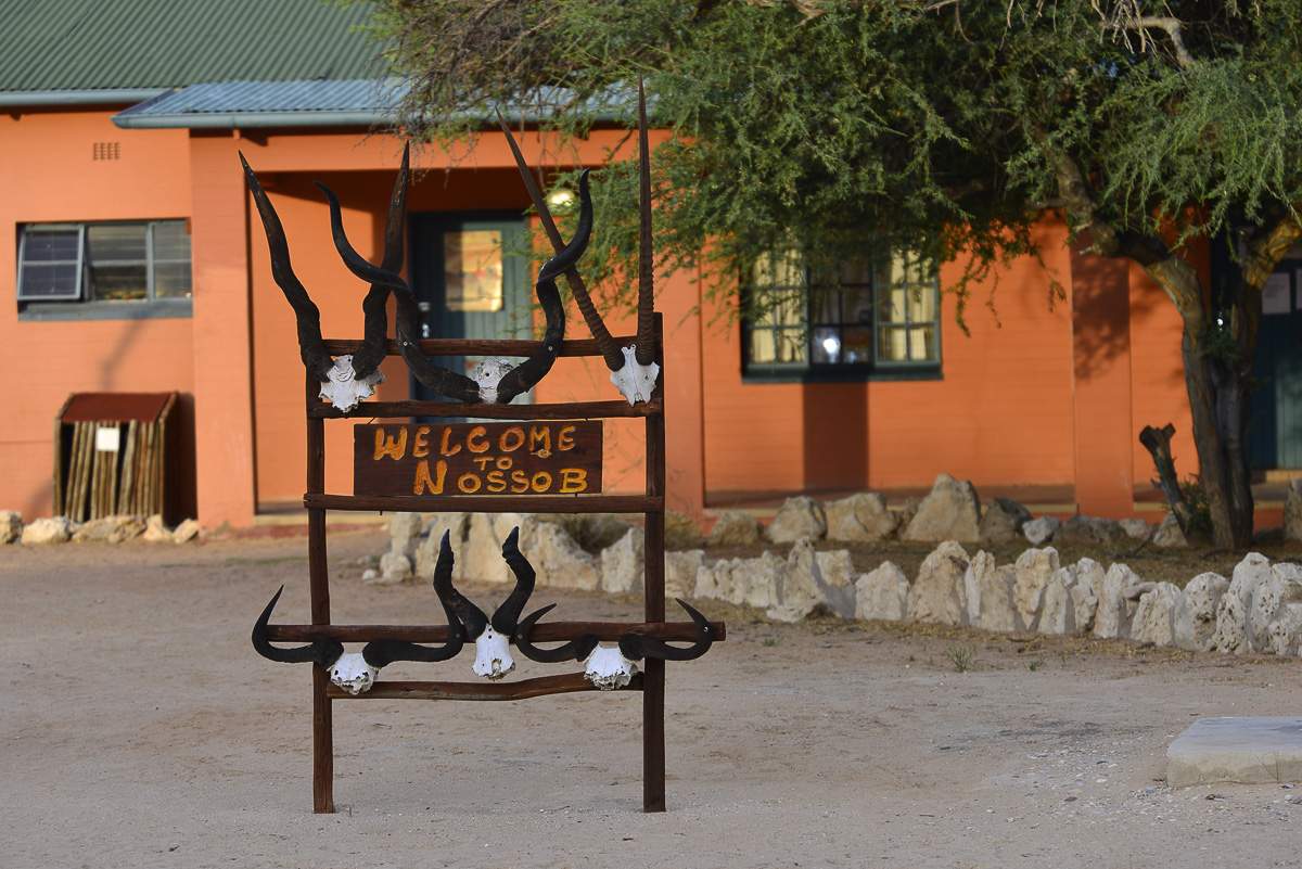 Signage near the shop at Nossob rest camp