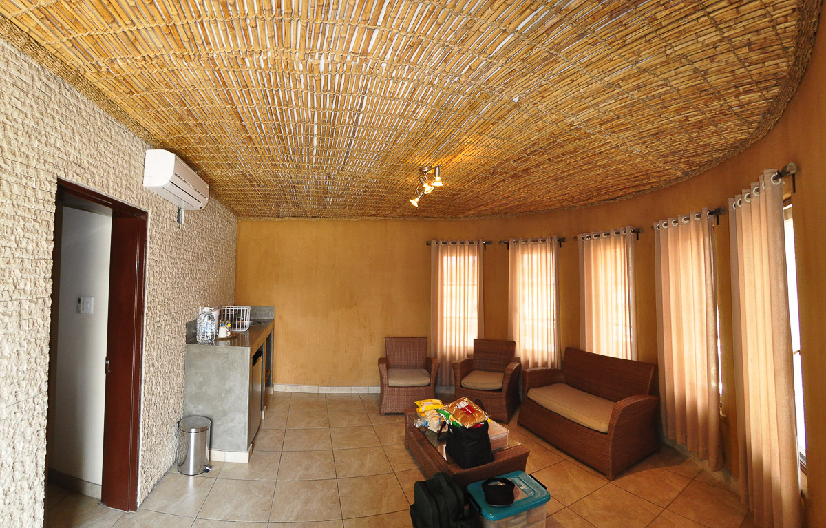 Okaukuejo chalet lounge in Etosha