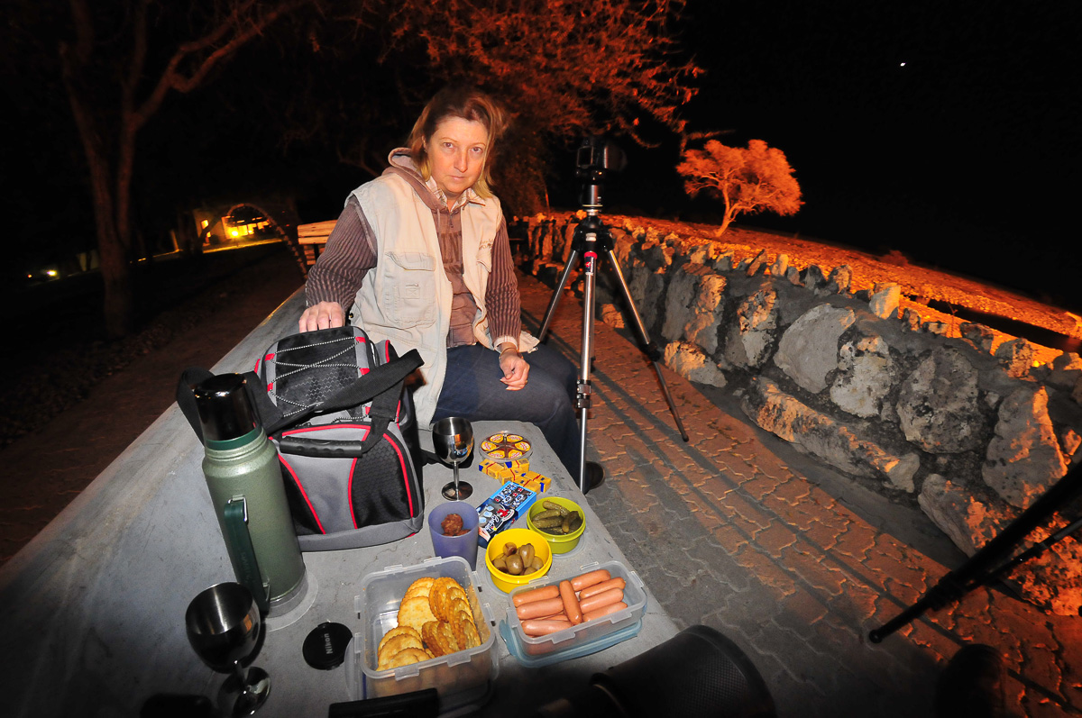 OK dinner at wall in Etosha
