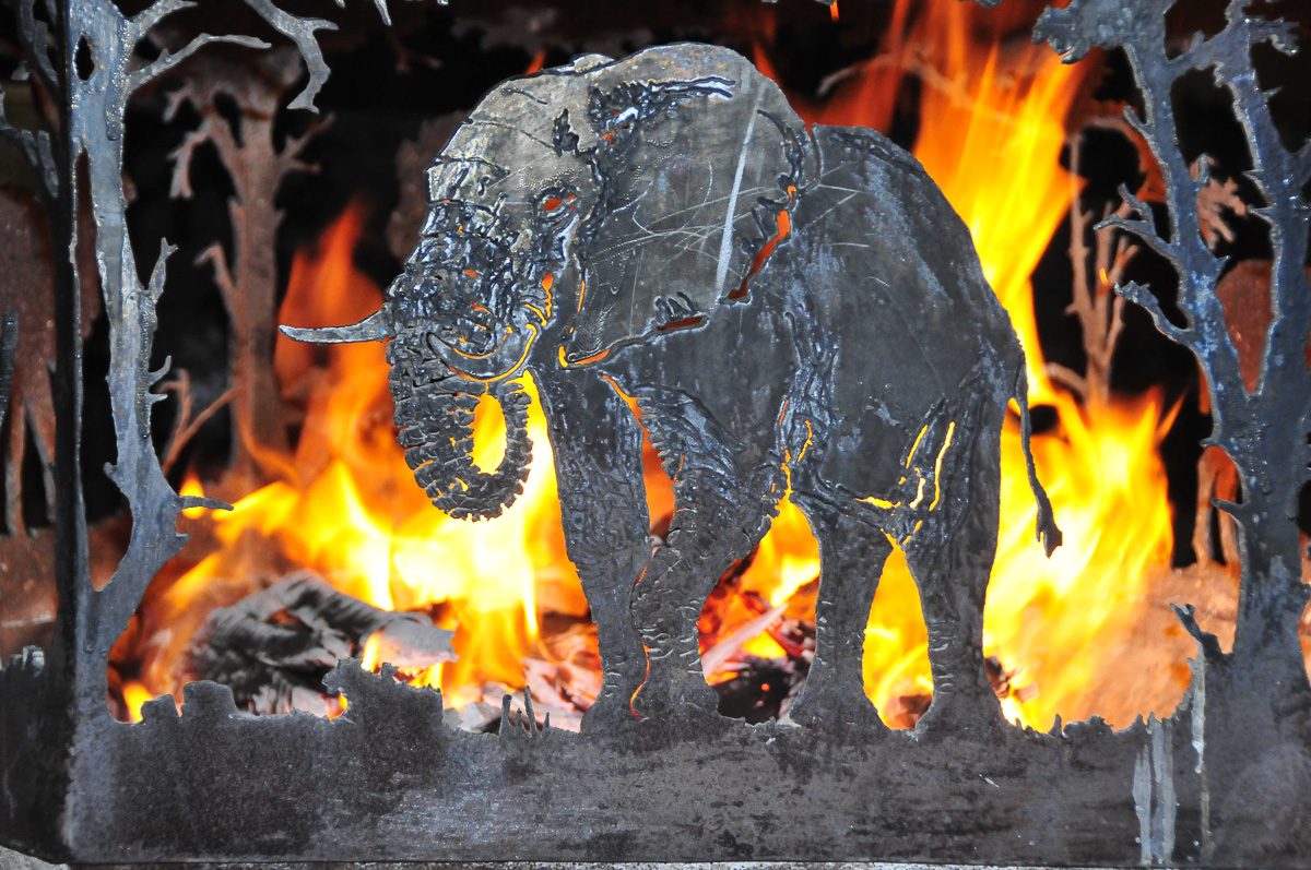 Okaukuejo fire pit Elephant