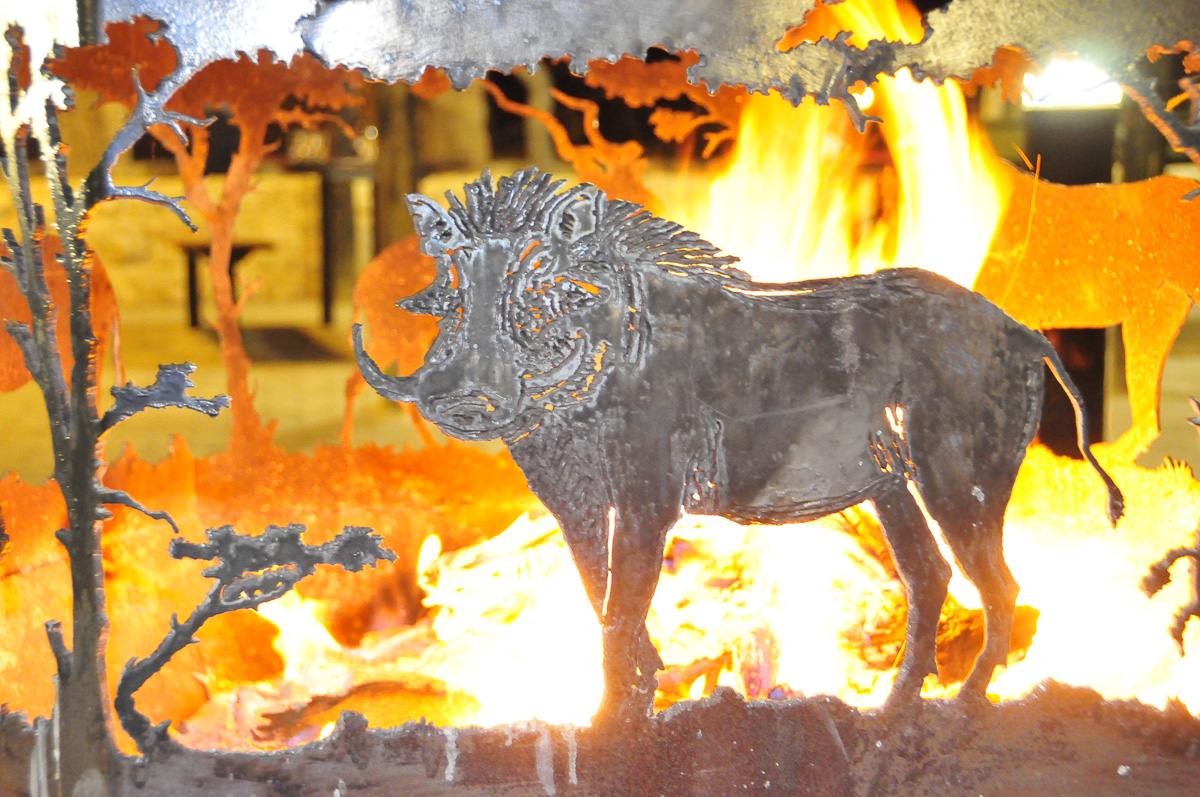 Okaukuejo fire pit warthog