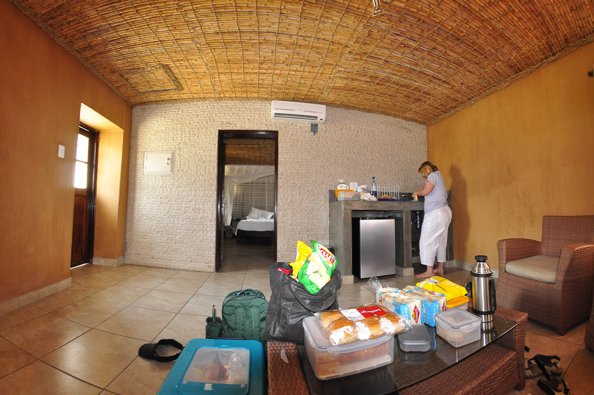 kitchenette and lounge area in Okaukuejo camp