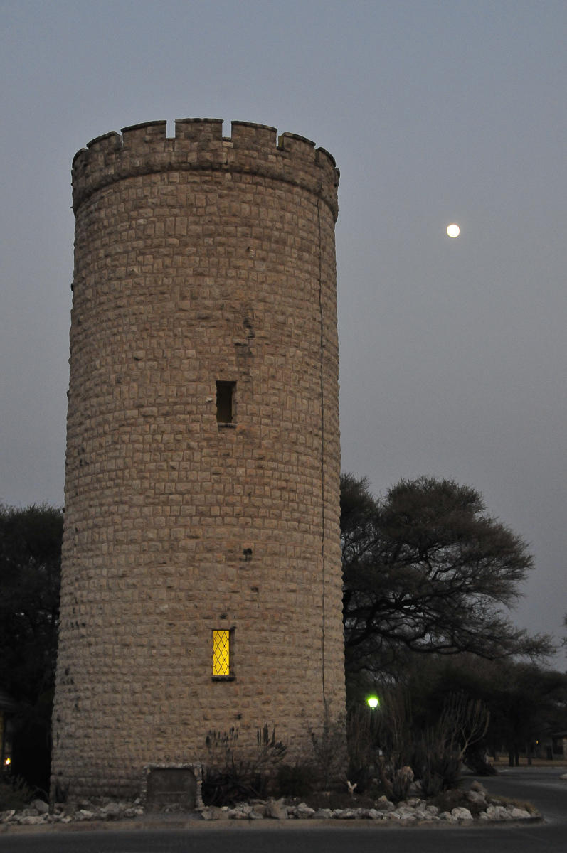 Okaukuejo tower at night