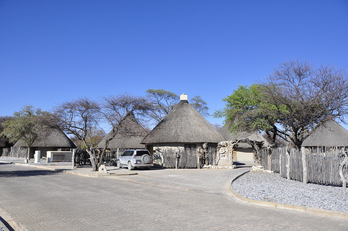 waterhole chalets in Okaukuejo camp in Etosha