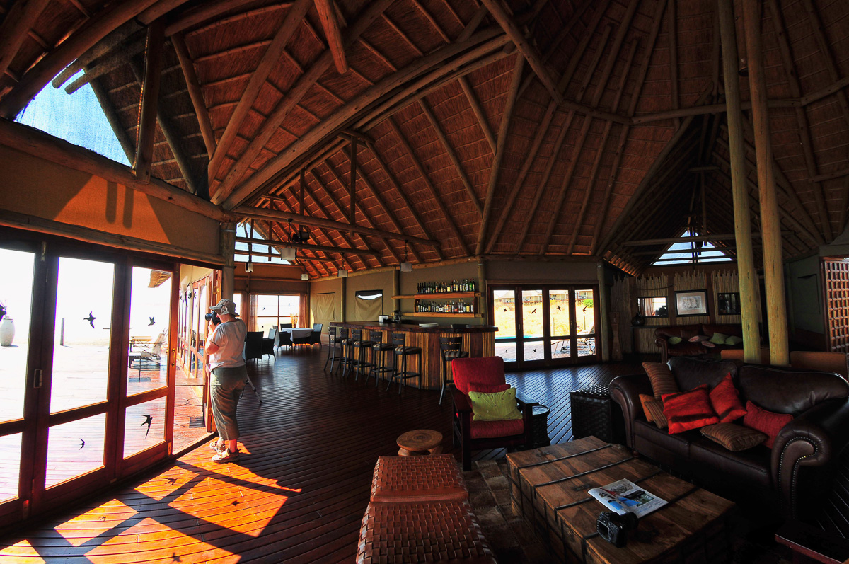 The lounge and bar area in Onkoshi camp in Etosha National Park