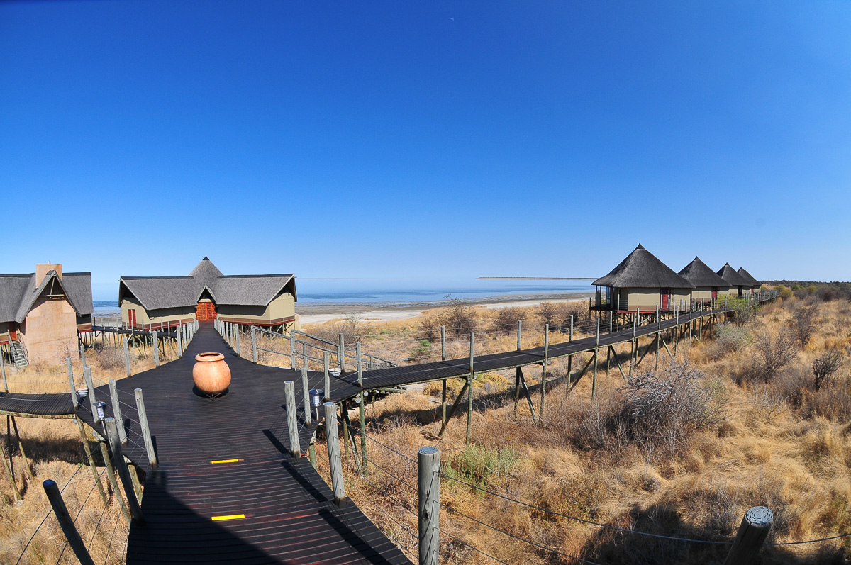 Onkoshi camp walkway in Etosha National Park