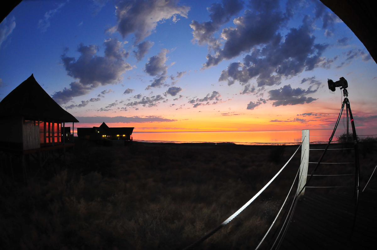 Sunset over Onkoshi in Etosha