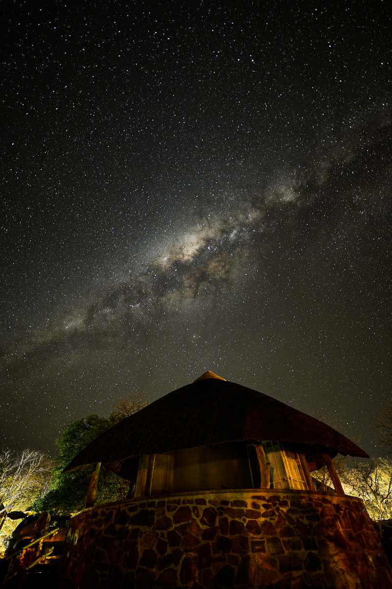 The milkyway over our bungalow at Olifants camp in the Kruger