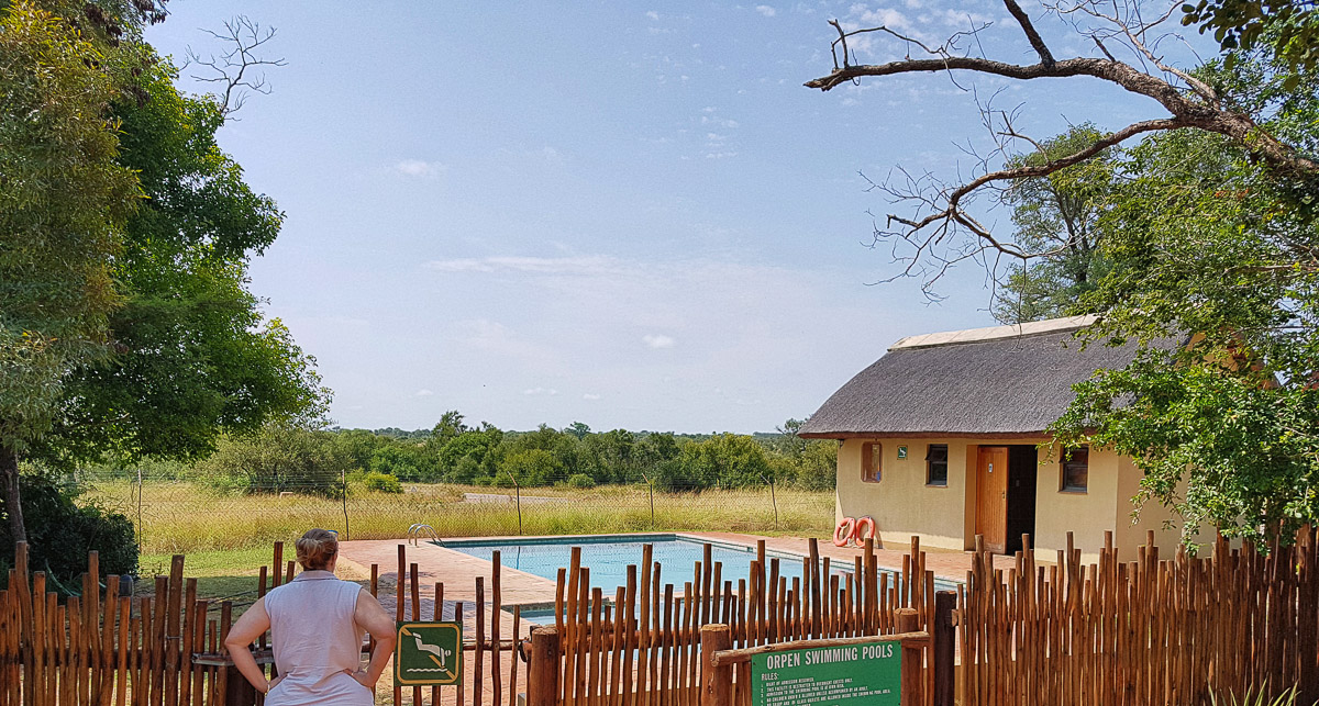 View of the Orpen camp swimming pool