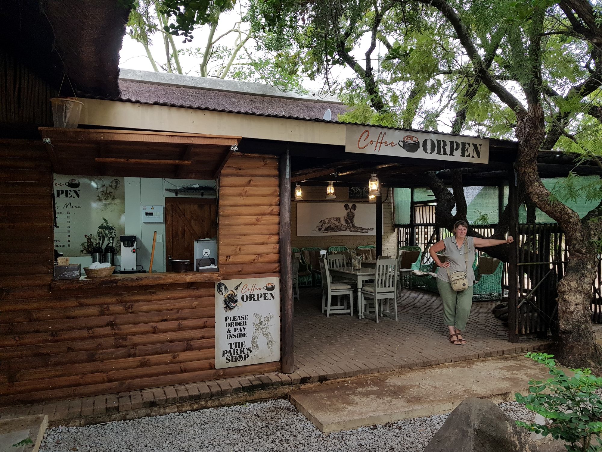 Orpen camps coffee shop in the Kruger