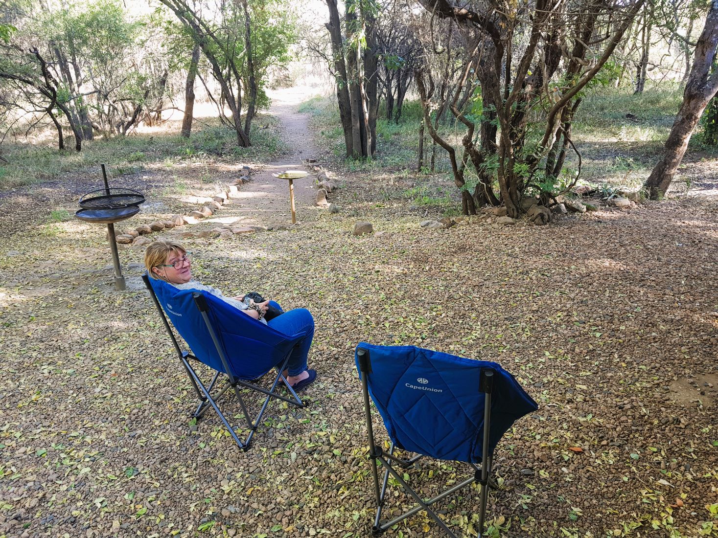 Sitting outside our chalet at Bateleur Bushveld camp in the Kruger