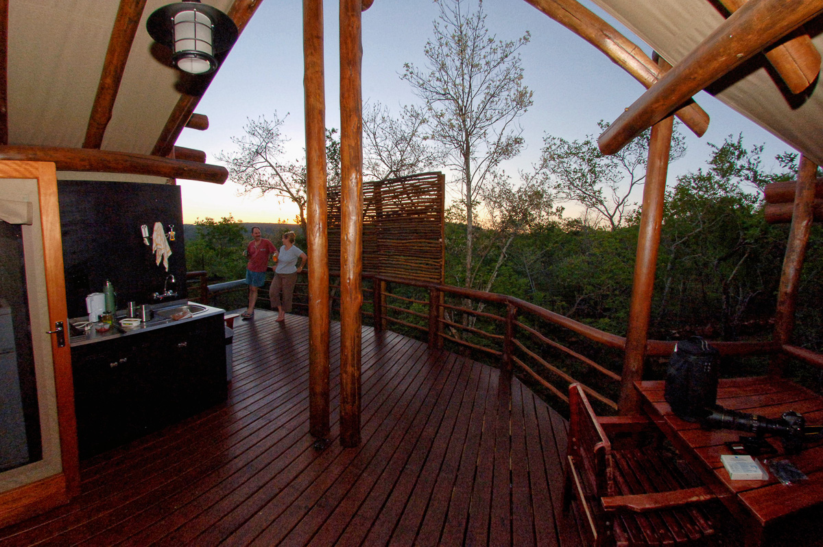 Punda Safari Tent kitchen and deck