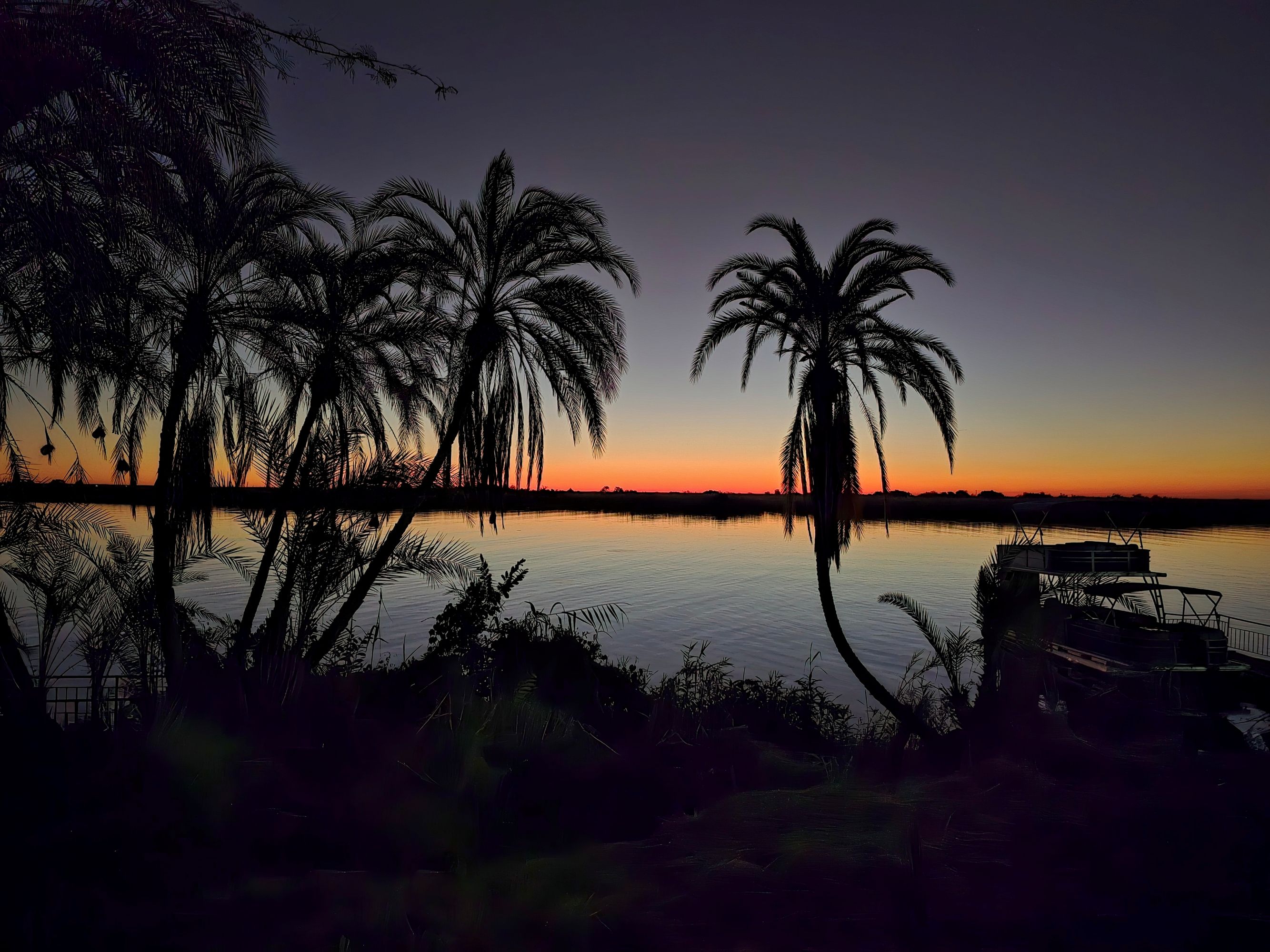 Palm sunset image taken from Bar area at Cresta Mowana