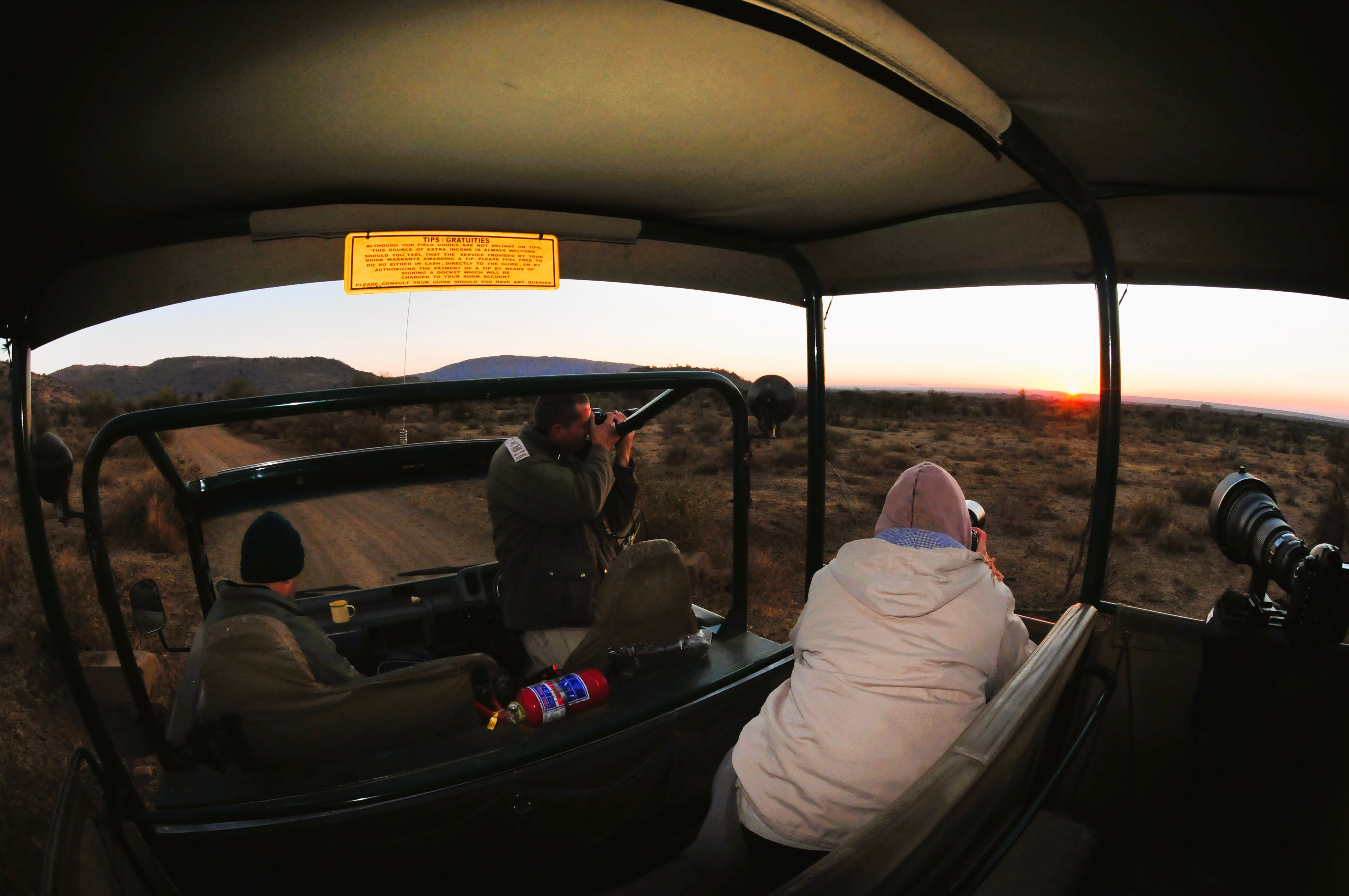 Photographing on our game drive at Kwa Maritane