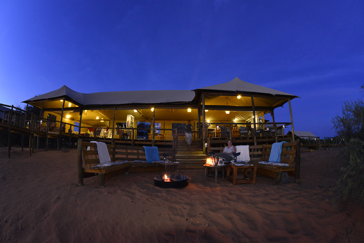 Polentswa camp boma at night