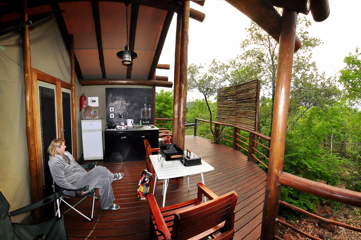 braaing with our go anywhere braai at our safari tent in Punda