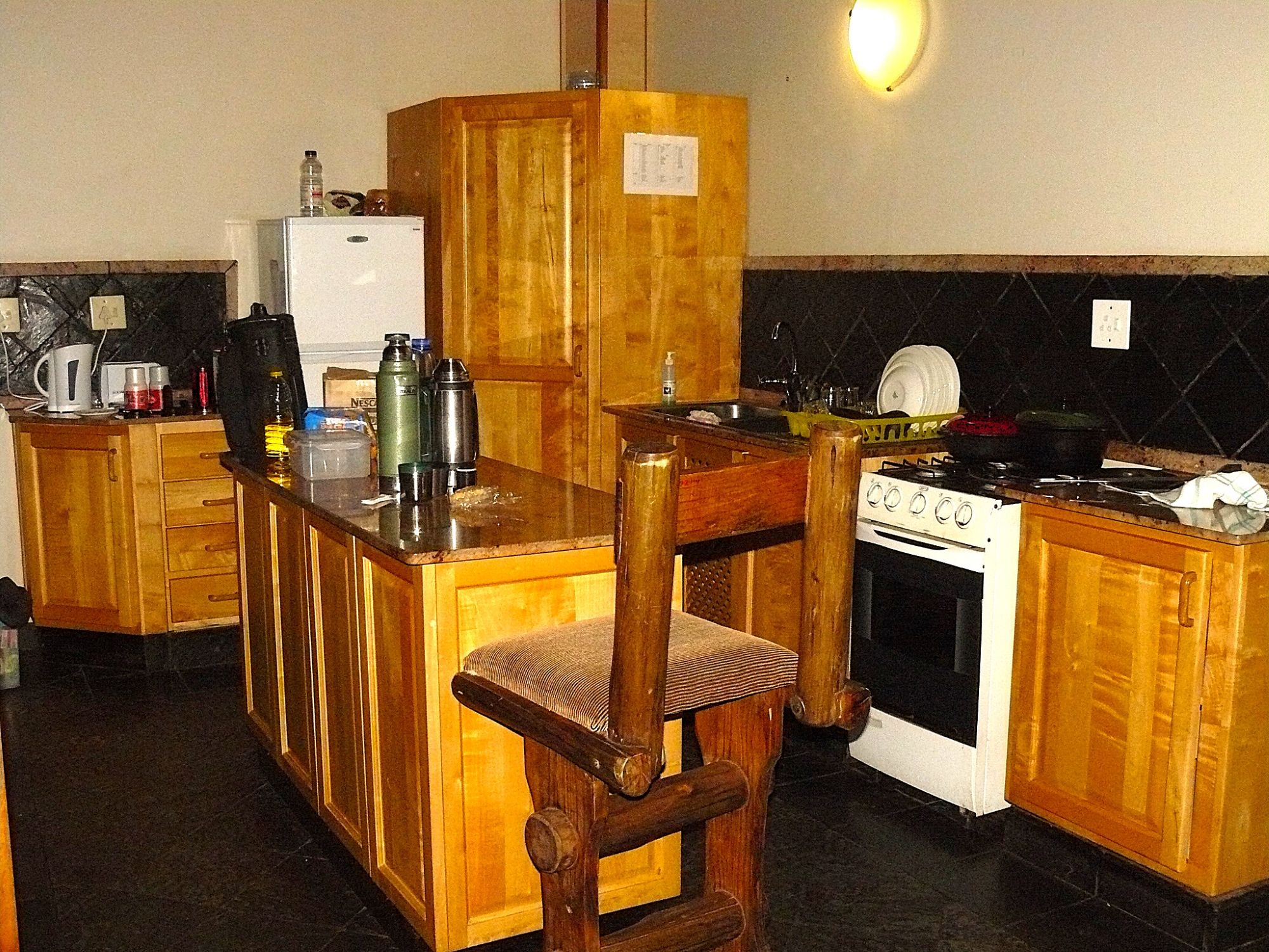 Punda kitchen in the family bungalow in the Kruger
