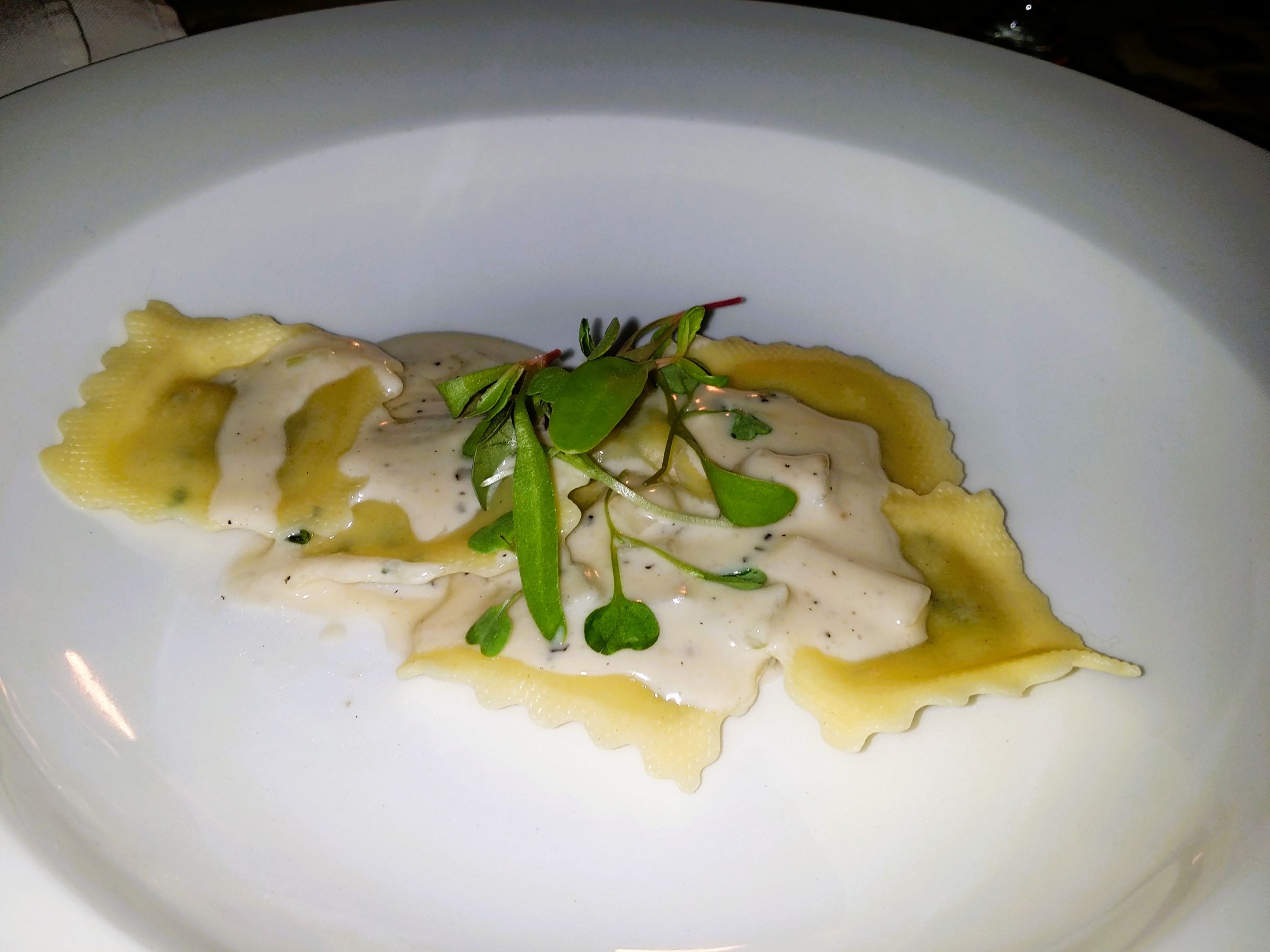Ravioli and Blue cheese sauce at Motswiri Private Safari Lodge
