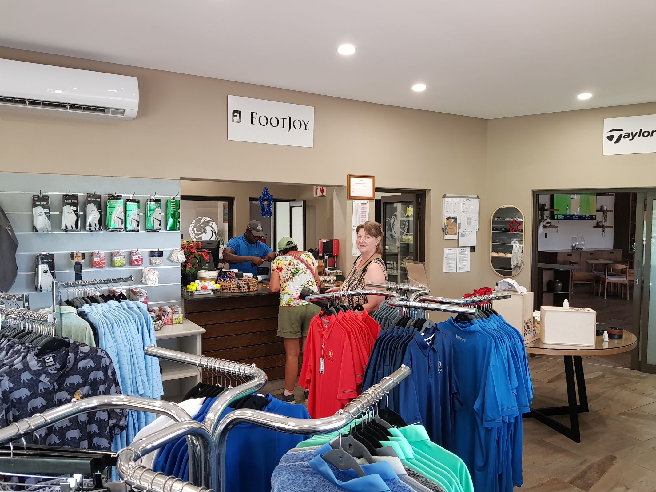 Inside the golf shop at Skukuza Golf course