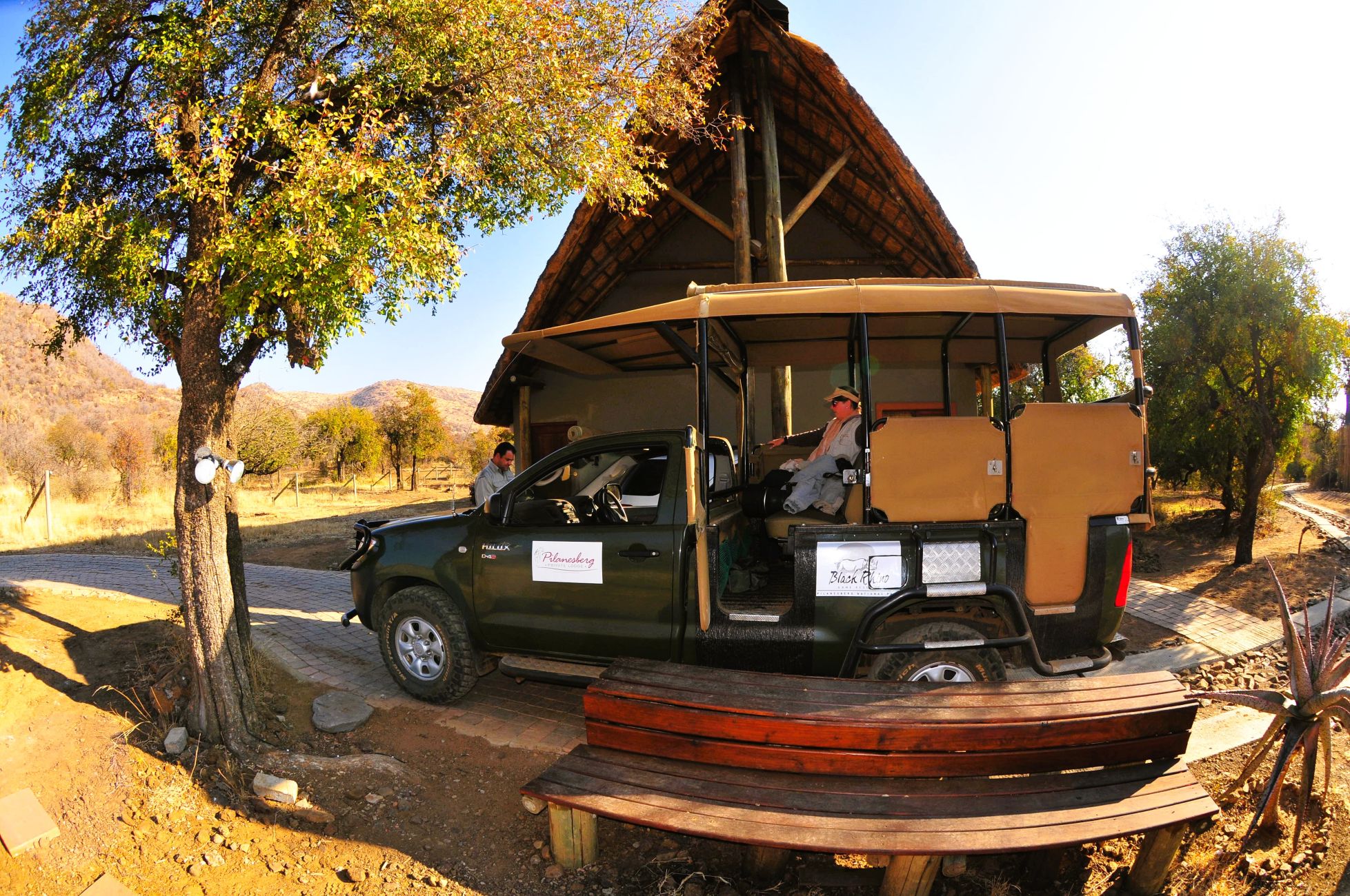 Safari Vehicle ready for our game drive at Pilanesberg Private Lodge
