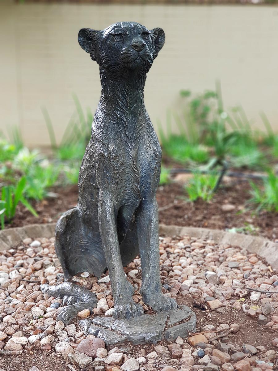 Statue of cheetah at Satara