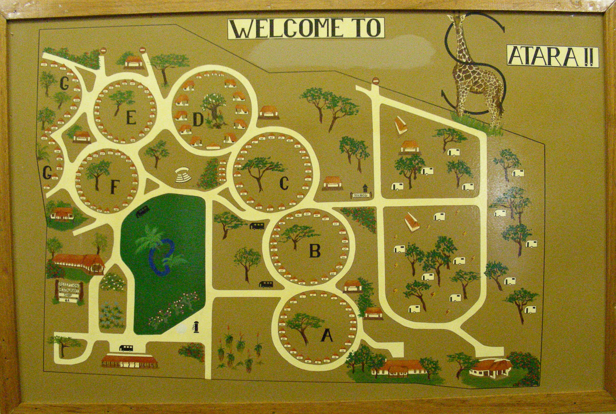 Map showing the layout of Satara camps
