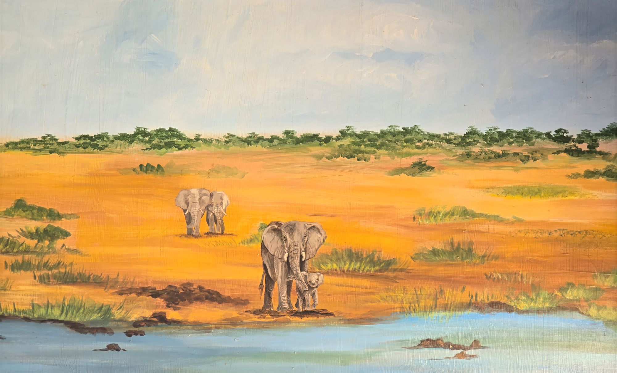 elephant mural in Shimuwini hide