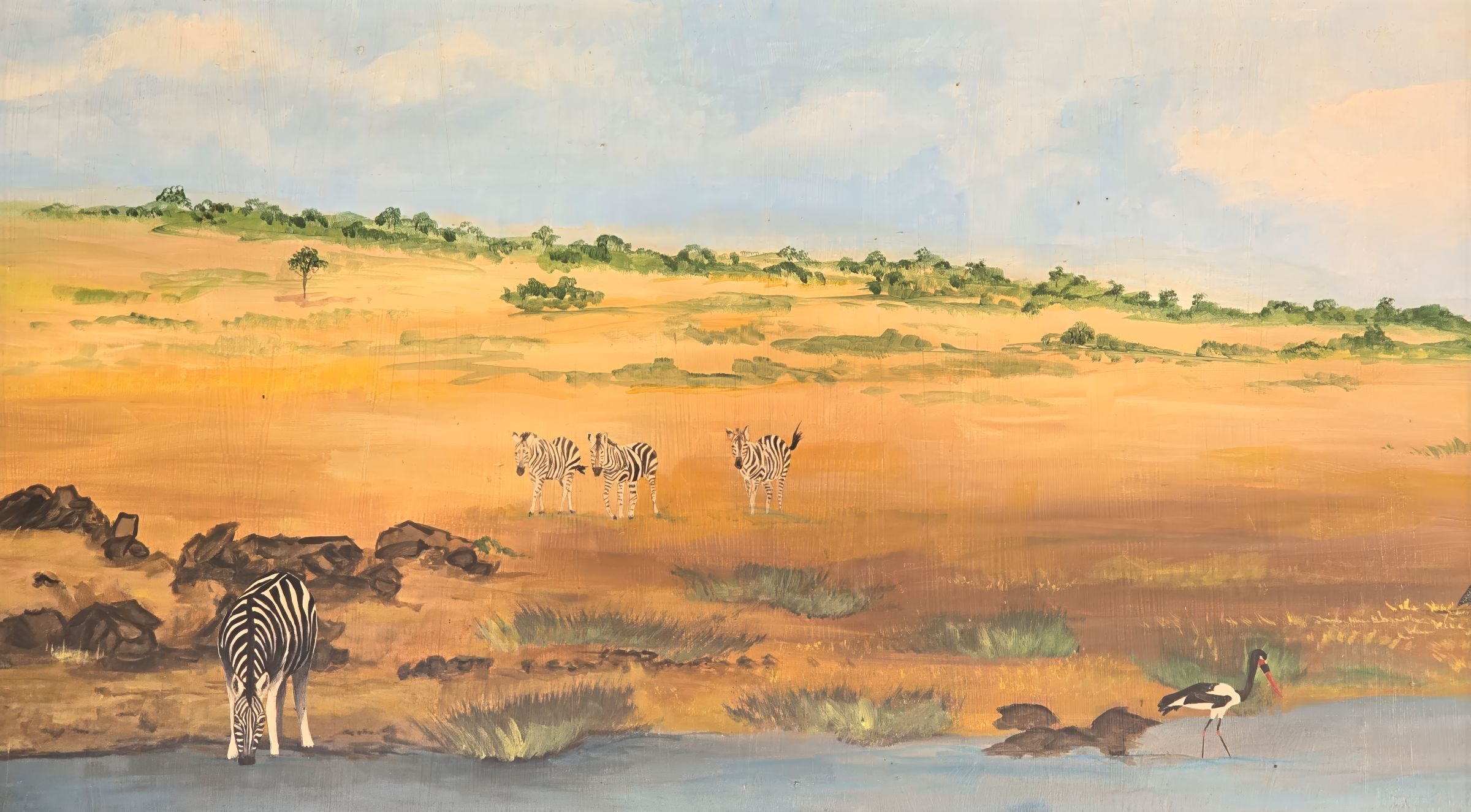 zebra mural in Shimuwini hide