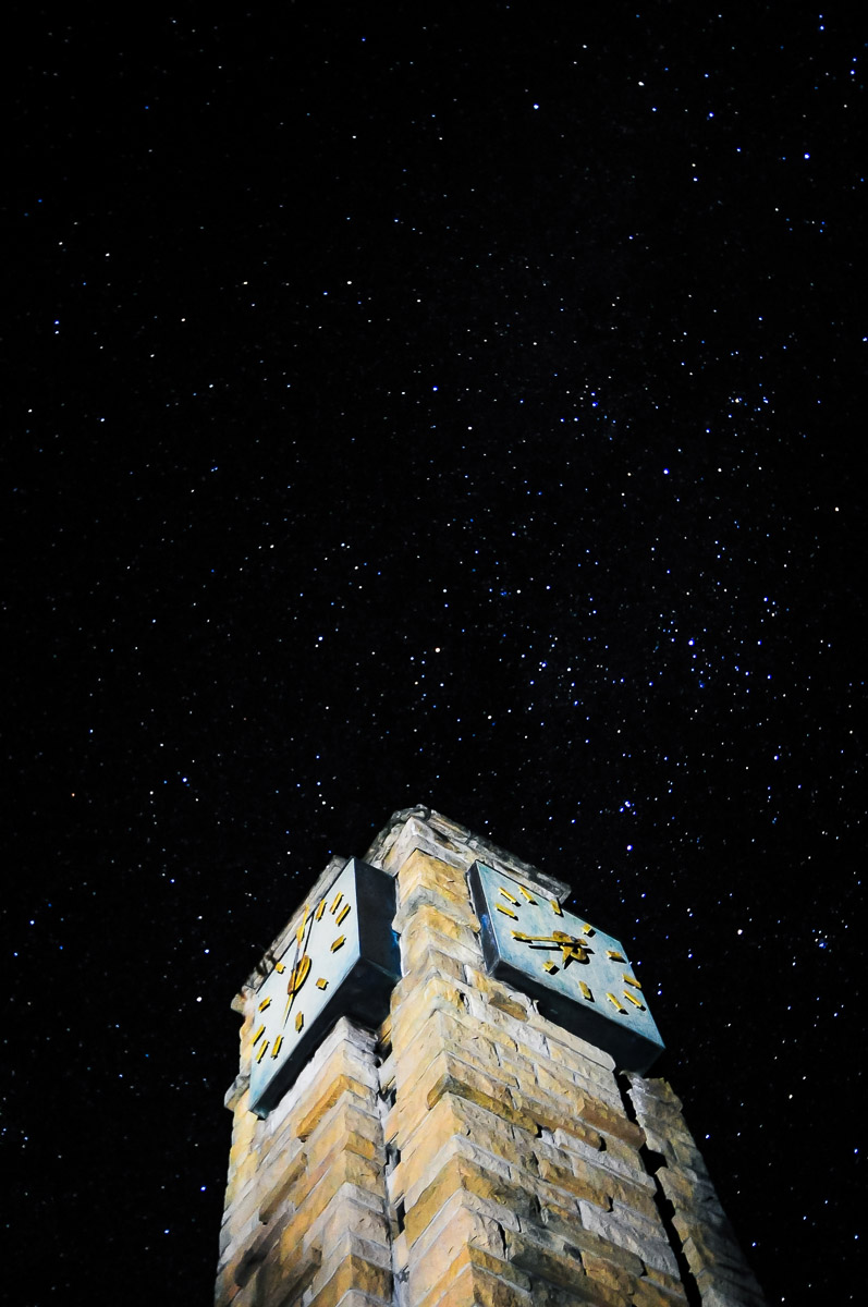 Papenfus Clock Tower with stars in Skukuza