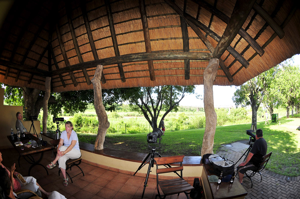 Skukuza family cottage veranda and view of Sabie river