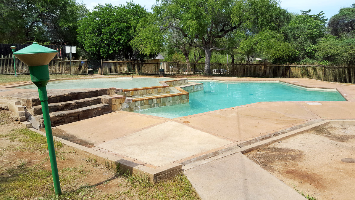 Skukuza 2nd swimming pool is near the campers