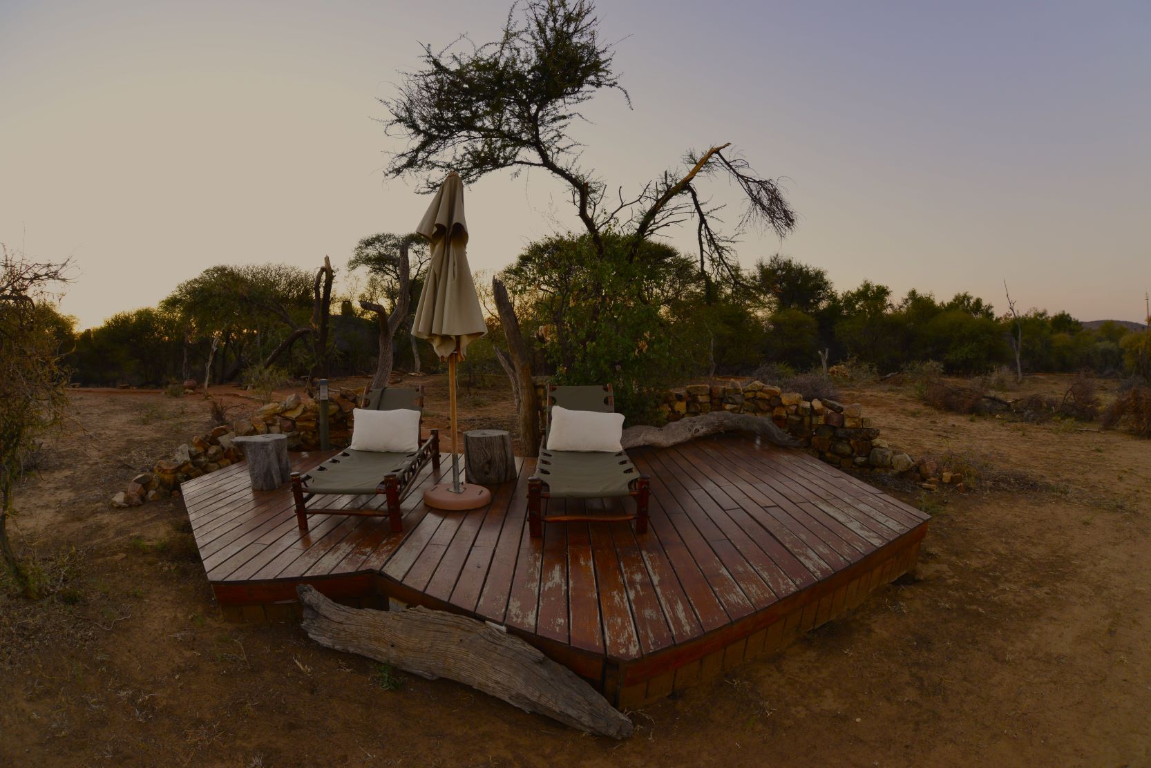 The sun deck is a nice place to relax at Makanyane Safari Lodge