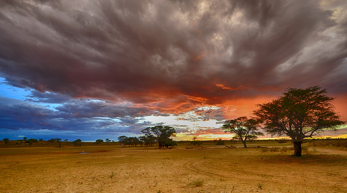 HDR image of the Sunrise over Polentswa waterhole