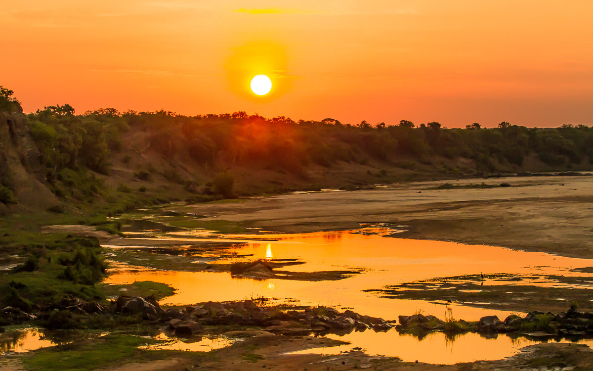 Sunset over Letaba River image taken from the high level bridge in the Kruger National Park