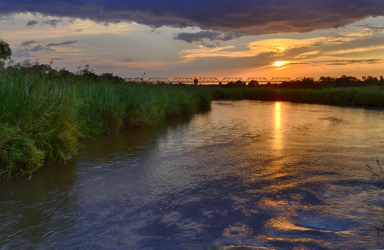 Sunset over the Sabie River image taken from the Sabie Low Level Bridge in the South of the Kruger National Park