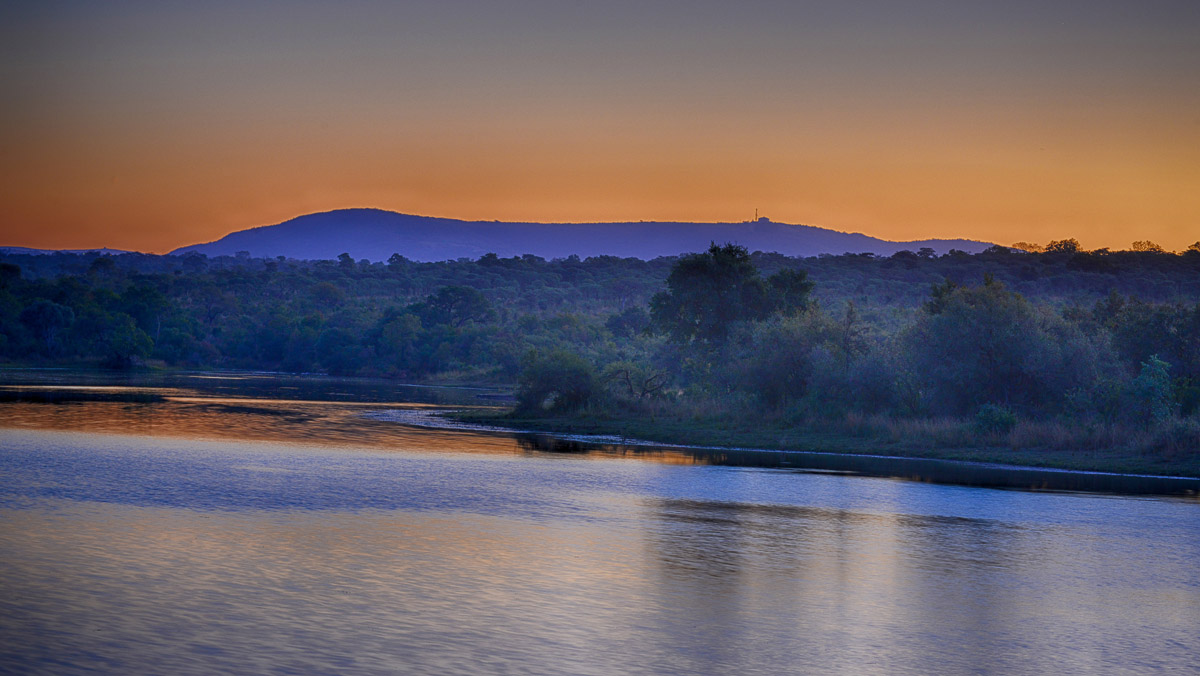 Sunset at Mtshawu Dam image taken on a guided safari in the Kruger National Park