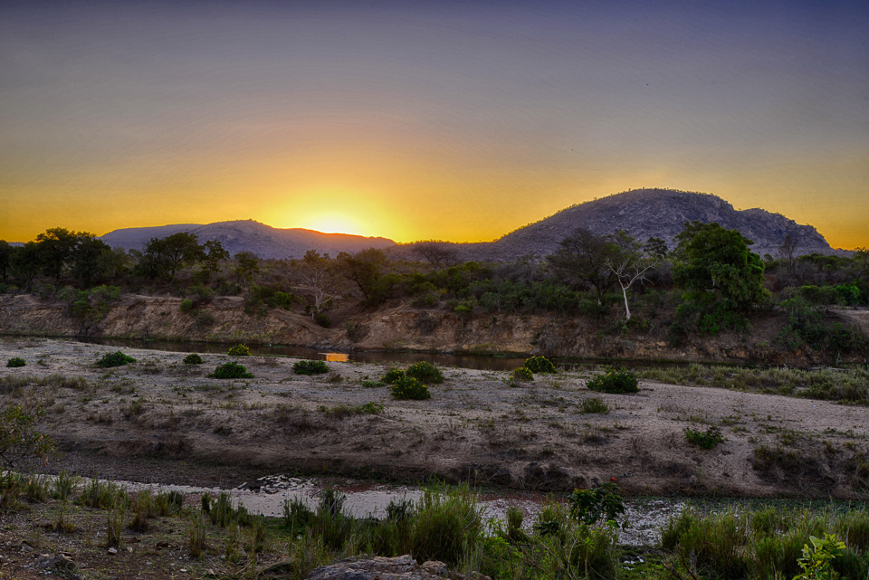 Sunset view over Crocodile River image taken from Rio Vista Lodge in Malelane near the Kruger National Park