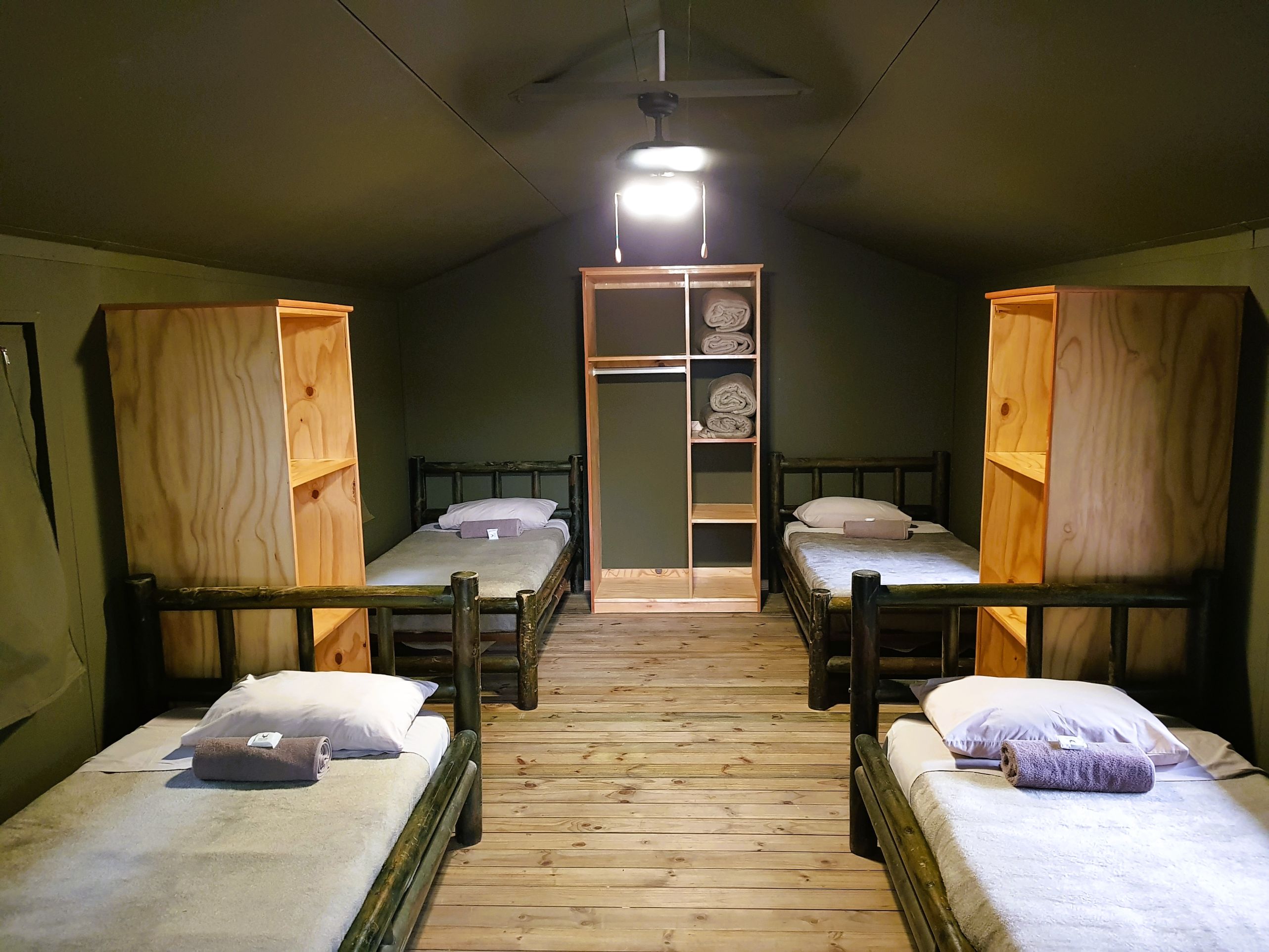 Inside view of the new Safari Tents at Tamboti tented camp