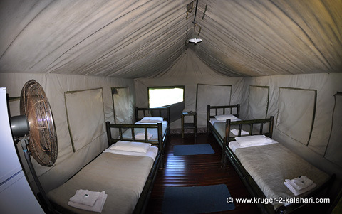 Inside tent