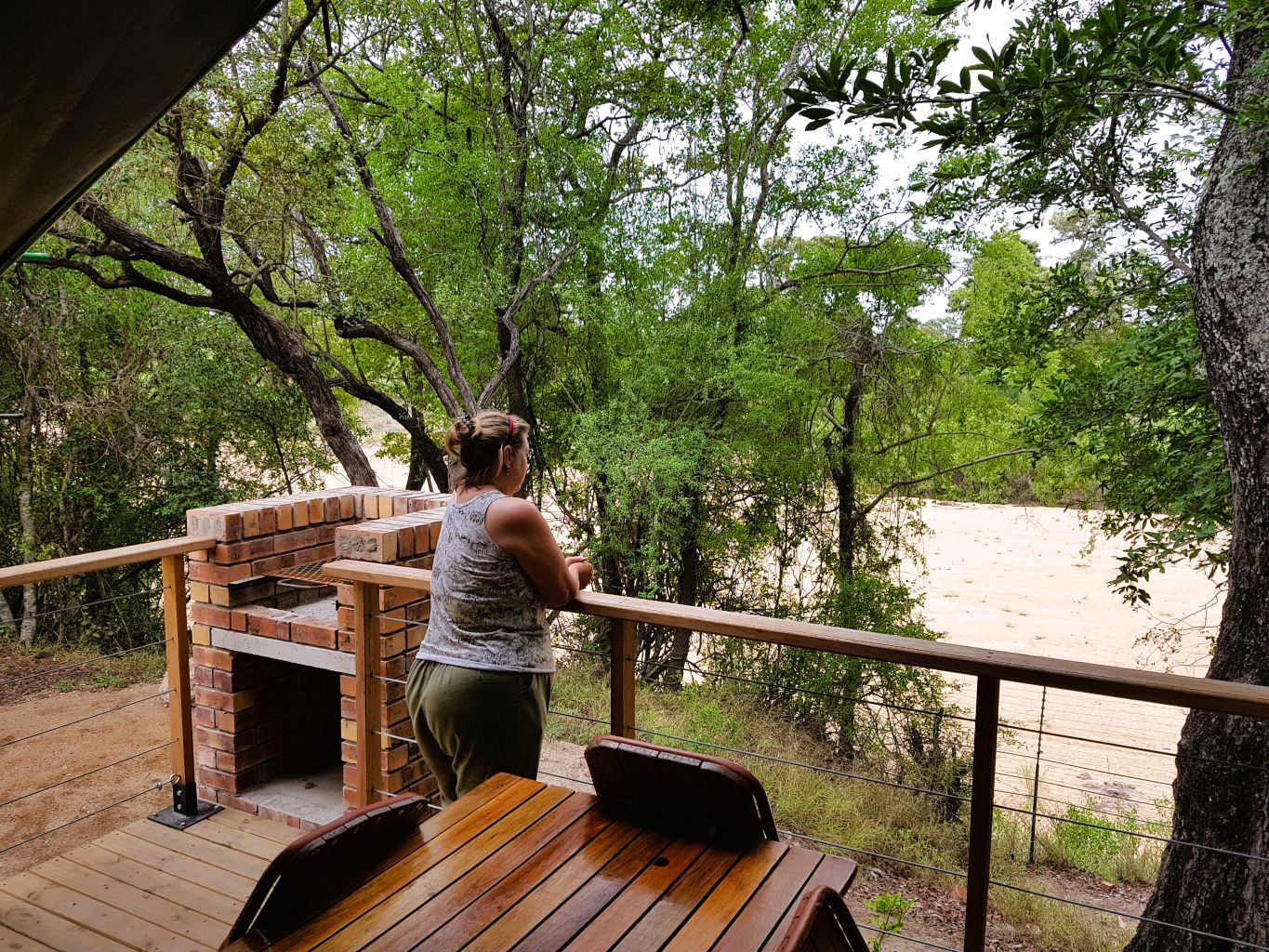 The new braai area and view from the new Safari Tents at Tamboti tented camp