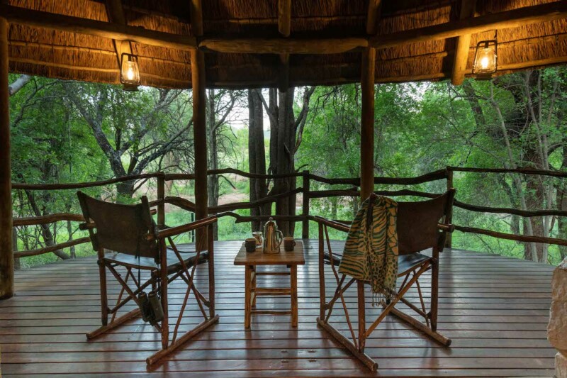 deck at Jacis Tented Safari lodge 