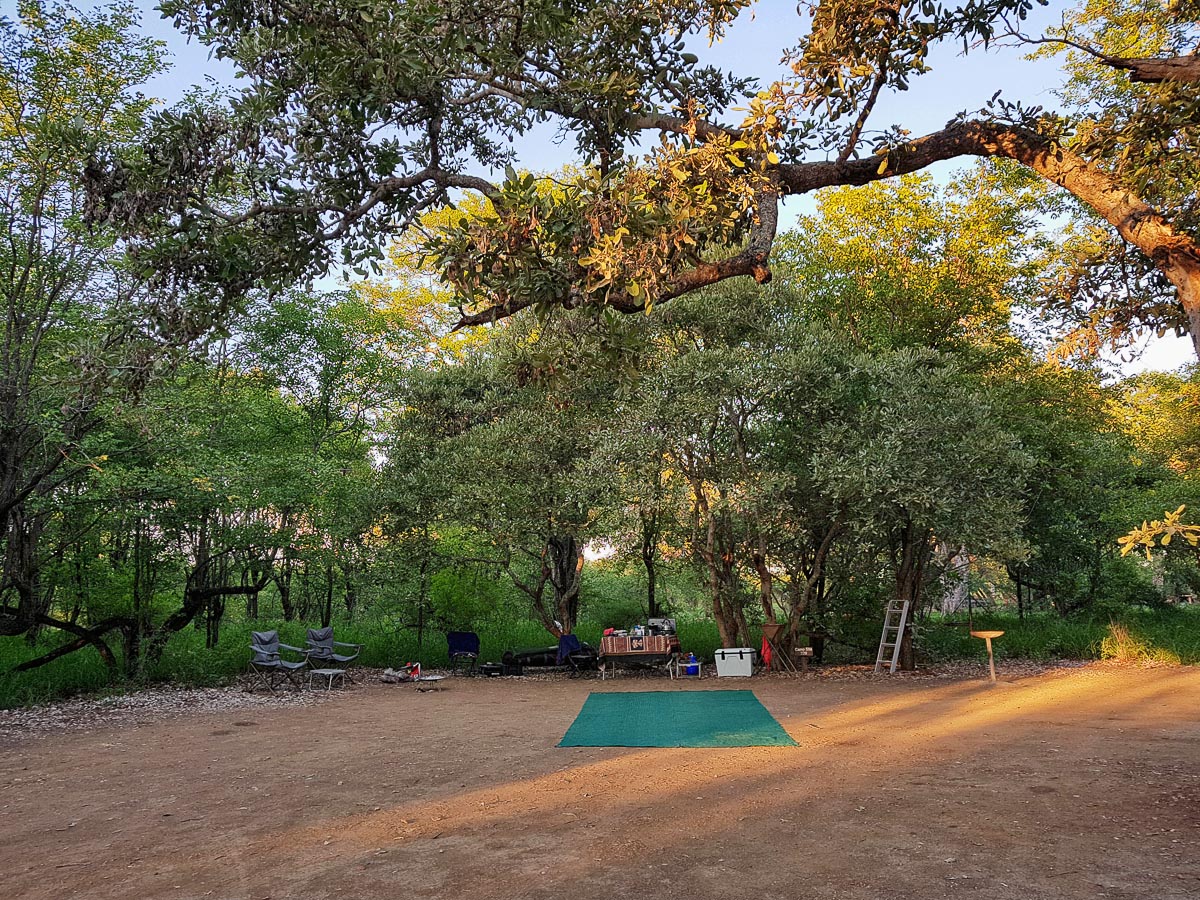 Beautiful shaded campsites in Tsendze camp in the Kruger National Park