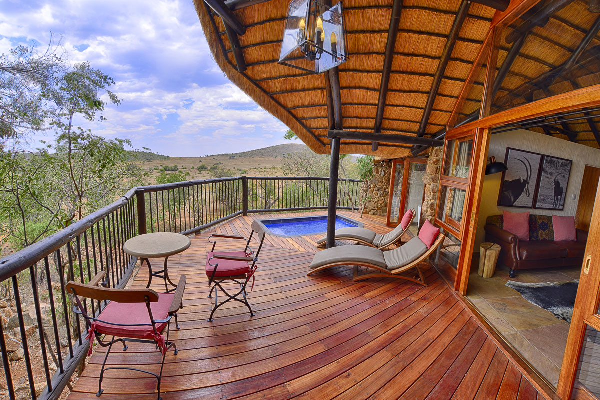 HDR photograph of the lovely view from the deck at Tshukudu lodge