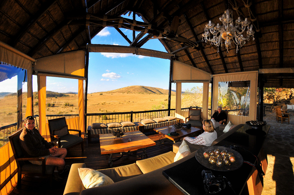 Panoramic view from Tshukudu lounge area in Pilanesberg