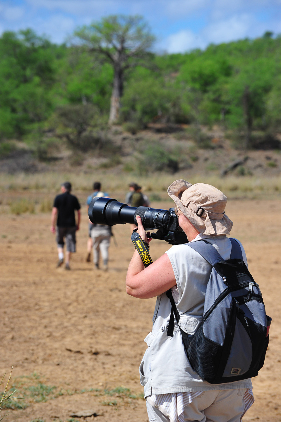 Jen photographing on a guided walk in Pafuri area